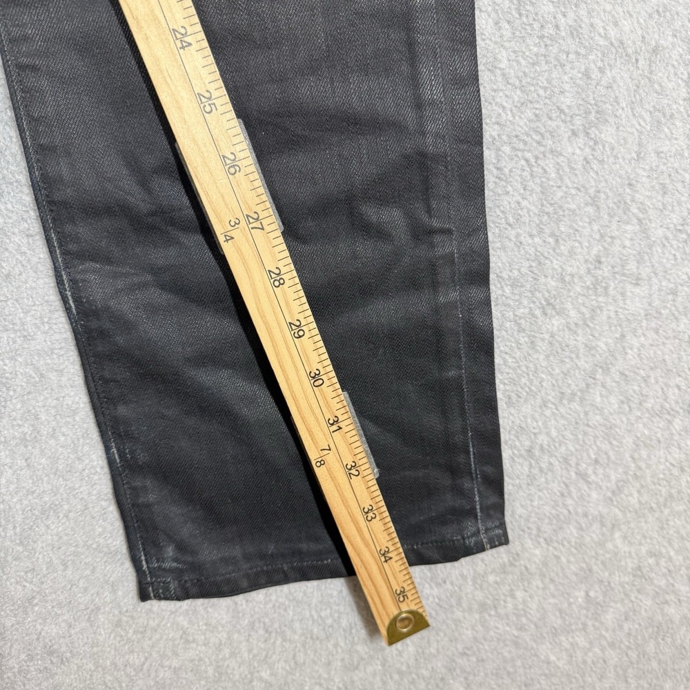 REPLAY Jeans Mens 29x34 Black WAXED Tunky Straight Leg Loose Fit Moto Biker EUC - Picture 14 of 15